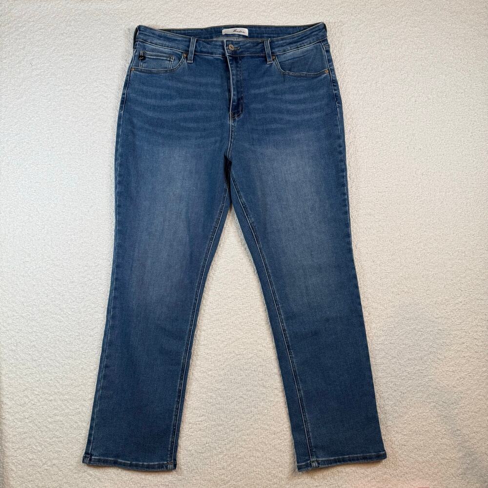 Kancan womens Alannah Essentials High Rise Slim Straight size 18W light wash